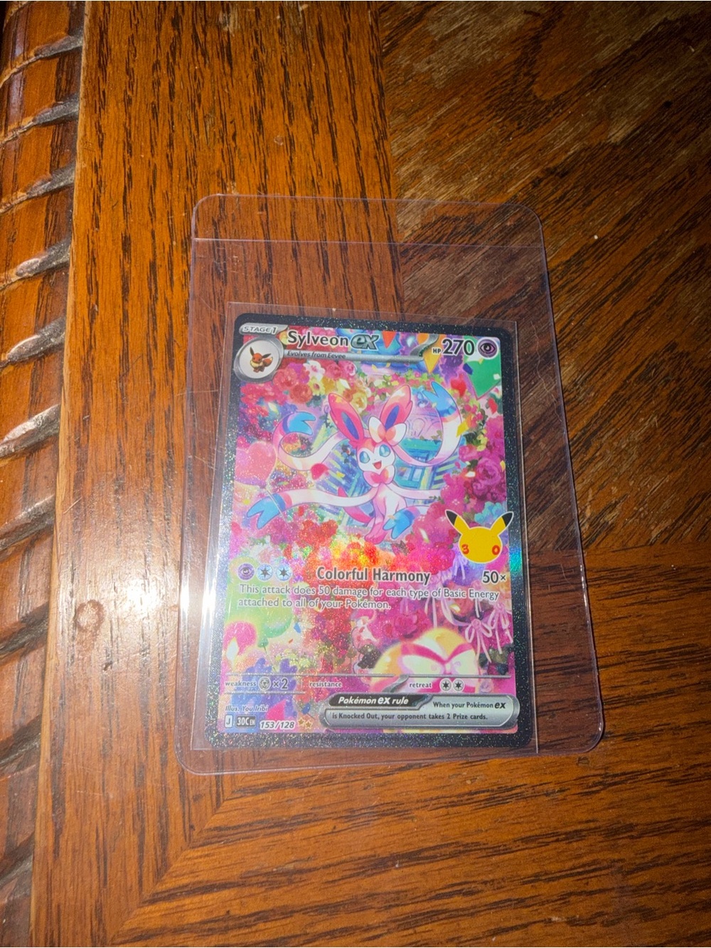 Pokemon Sylveon ex Holographic Pink & Blue Collectible Card